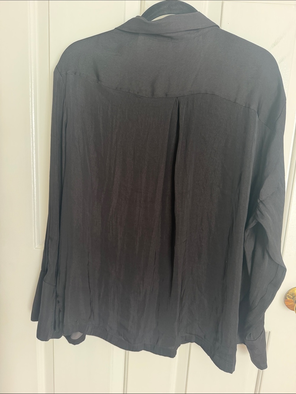Divided Black Button-Front Blouse - Picture 3 of 3